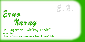 erno naray business card